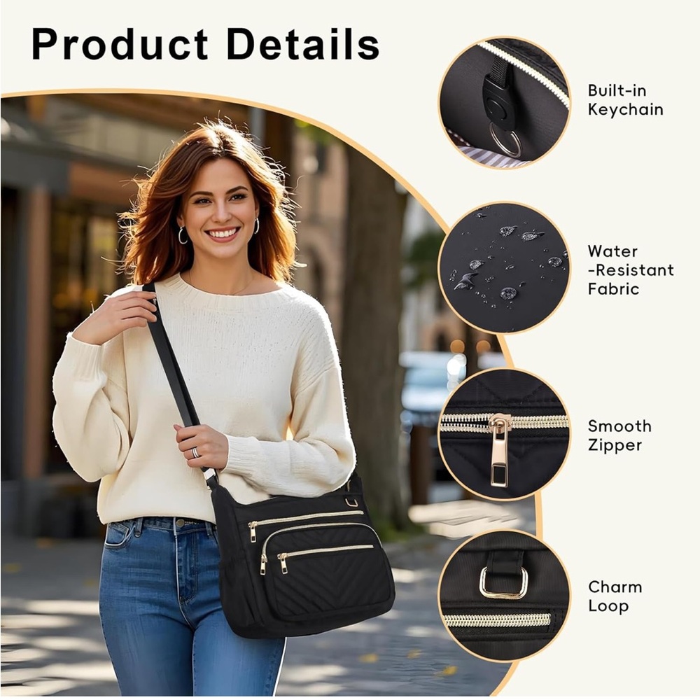 Crossbody Travel purse, Large RFID Anti-Theft Shoulder Crossbody Bag /703-9 - Picture 6 of 8